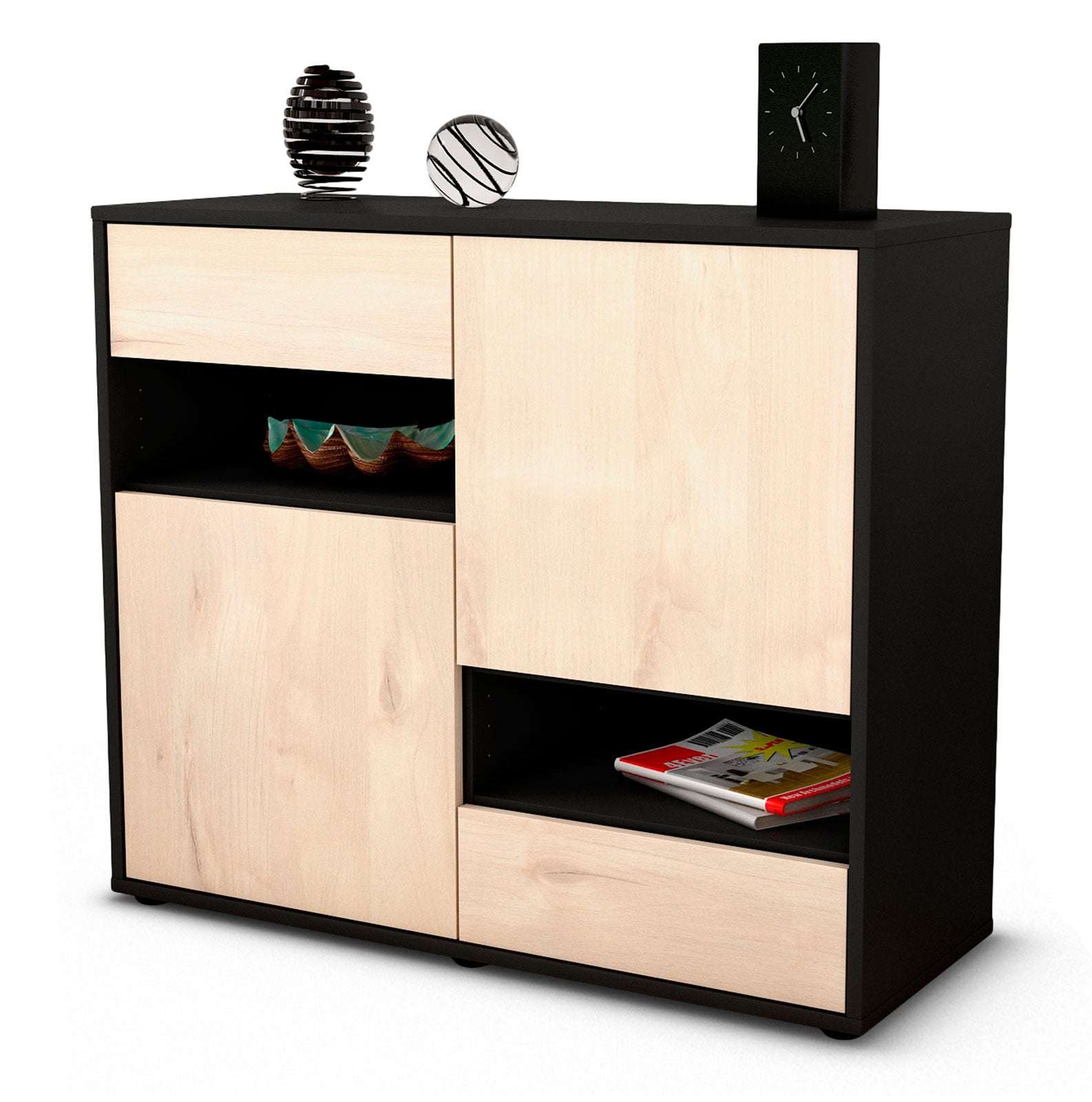 Sideboard Carmelina | | Front in Zeder Holz Optik | 92x79x35cm (BxHxT) 1 Sideboard Carmelina | | Front in Zeder Holz Optik | 92x79x35cm (BxHxT)
