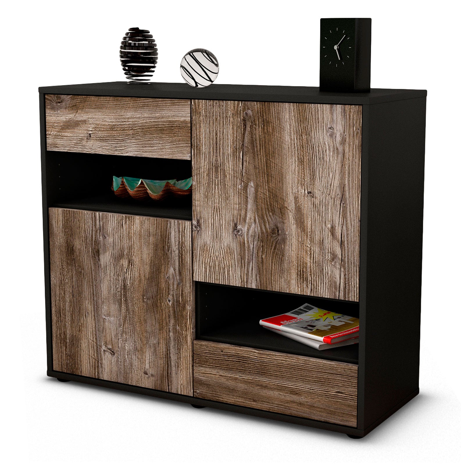 Sideboard Carmelina | | Front in Treibholz Holz Optik | 92x79x35cm (BxHxT) 1 Sideboard Carmelina | | Front in Treibholz Holz Optik | 92x79x35cm (BxHxT)
