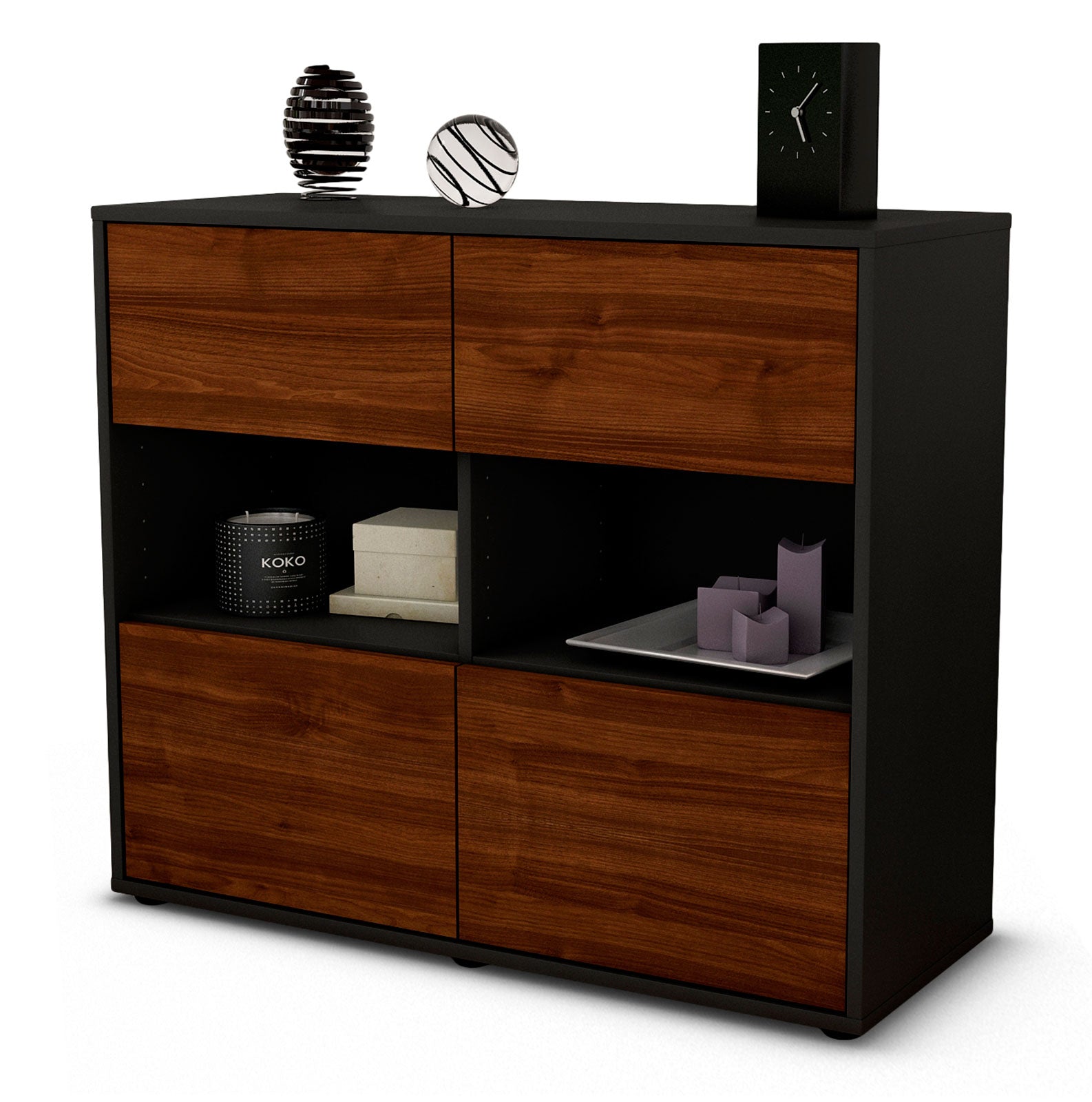 Sideboard Carmen | | Front in Walnuss Holz Optik | 92x79x35cm (BxHxT) 1 Sideboard Carmen | | Front in Walnuss Holz Optik | 92x79x35cm (BxHxT)