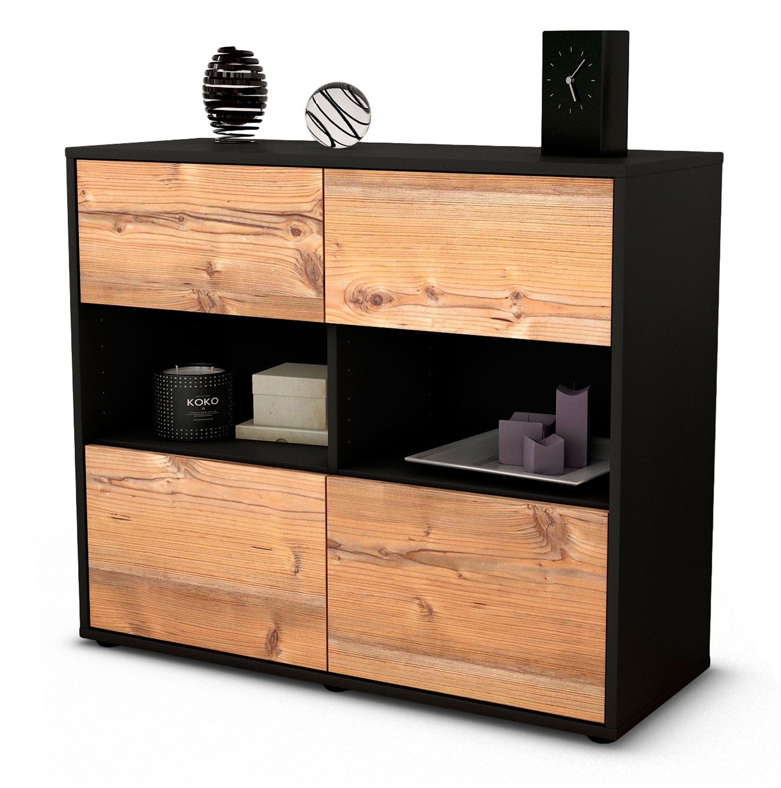 Sideboard Carmen | | Front in Pinie Holz Optik | 92x79x35cm (BxHxT) 1 Sideboard Carmen | | Front in Pinie Holz Optik | 92x79x35cm (BxHxT)