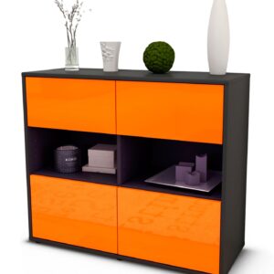 Sideboard Carmen | | Front in Hochglanz Orange | 92x79x35cm (BxHxT)