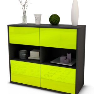 Sideboard Carmen | | Front in Hochglanz Grün | 92x79x35cm (BxHxT)