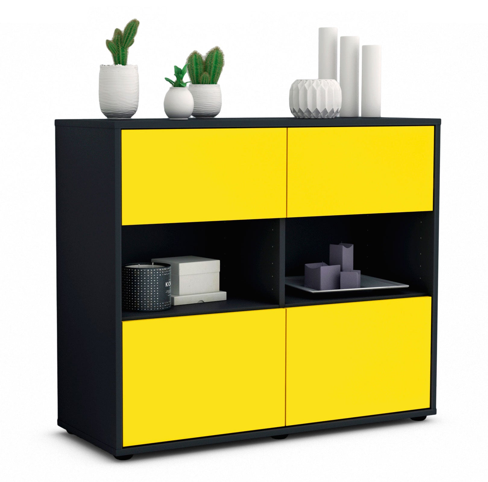 Sideboard Carmen | | Front in Gelb | 92x79x35cm (BxHxT) 1 Sideboard Carmen | | Front in Gelb | 92x79x35cm (BxHxT)