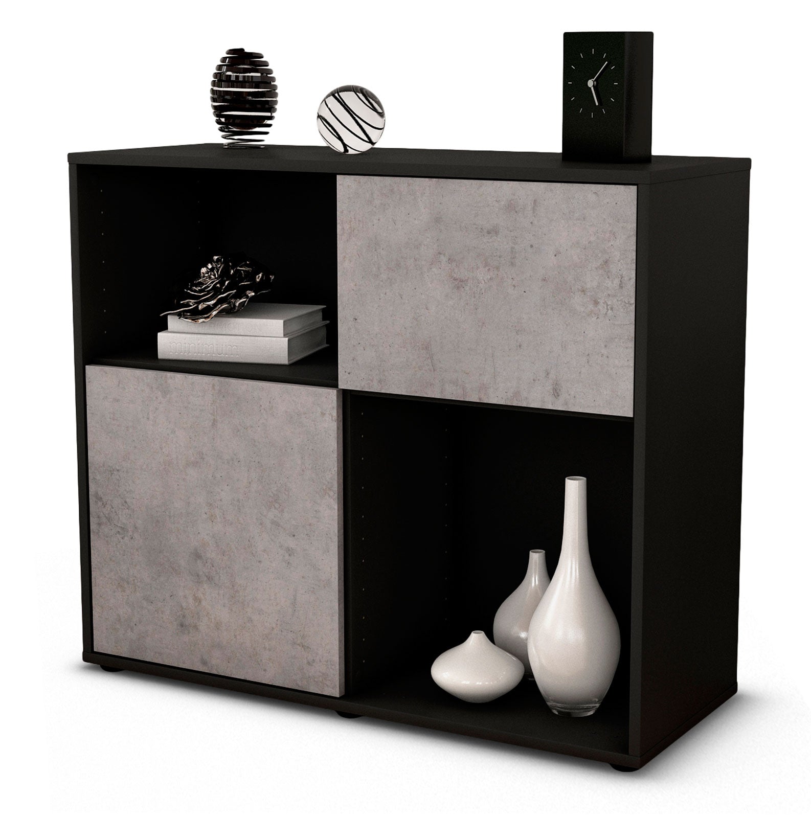 Sideboard Carola | | Front in Beton Optik | 92x79x35cm (BxHxT) 1 Sideboard Carola | | Front in Beton Optik | 92x79x35cm (BxHxT)