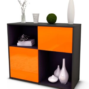 Sideboard Carola | | Front in Hochglanz Orange | 92x79x35cm (BxHxT)