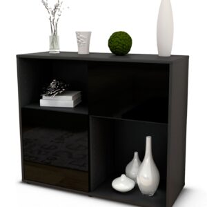 Sideboard Carola | | Front in Hochglanz Schwarz | 92x79x35cm (BxHxT)