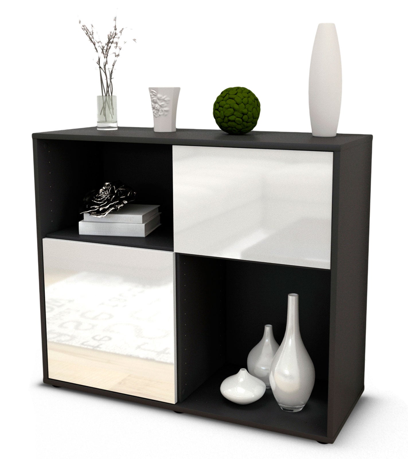 Sideboard Carola | | Front in Hochglanz Weiß | 92x79x35cm (BxHxT) 1 Sideboard Carola | | Front in Hochglanz Weiß | 92x79x35cm (BxHxT)