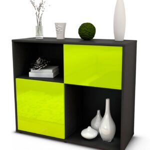 Sideboard Carola | | Front in Hochglanz Grün | 92x79x35cm (BxHxT)