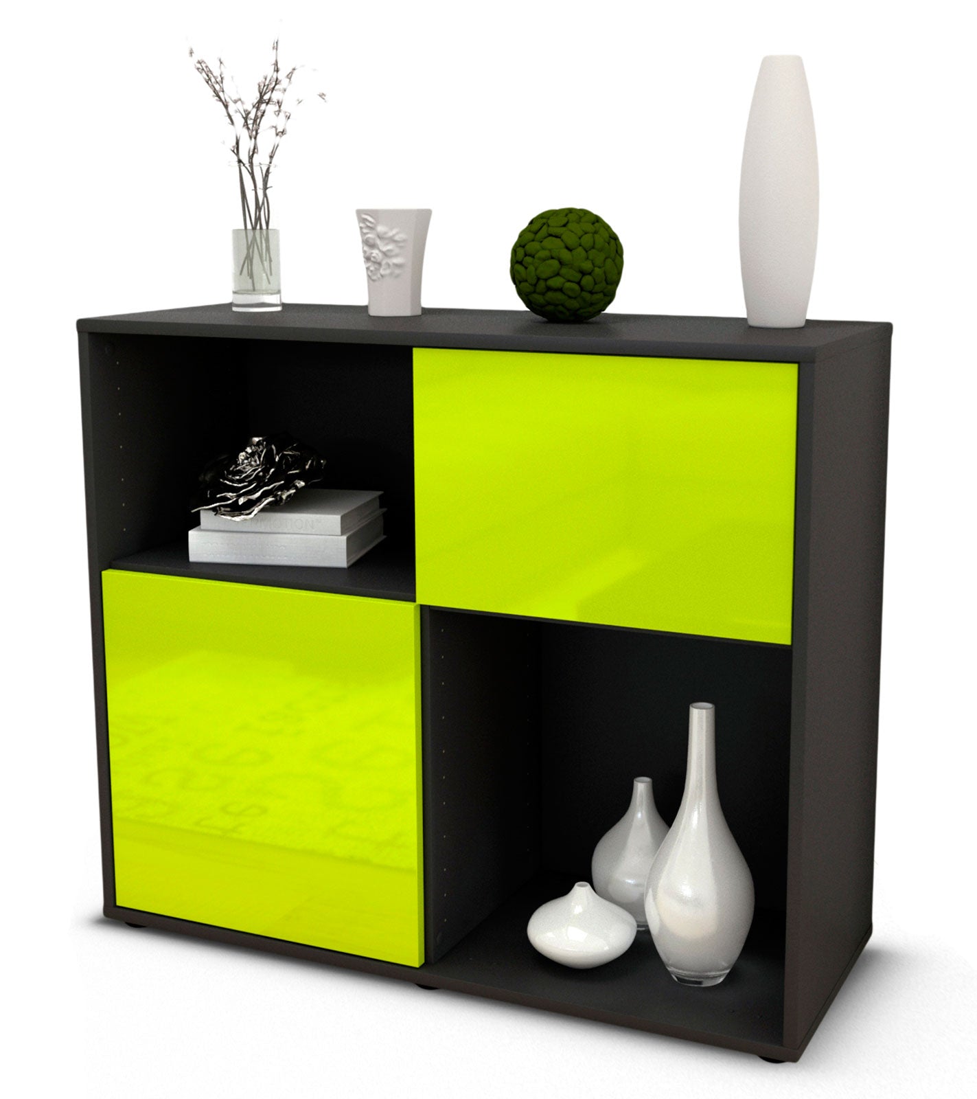 Sideboard Carola | | Front in Hochglanz Grün | 92x79x35cm (BxHxT) 1 Sideboard Carola | | Front in Hochglanz Grün | 92x79x35cm (BxHxT)
