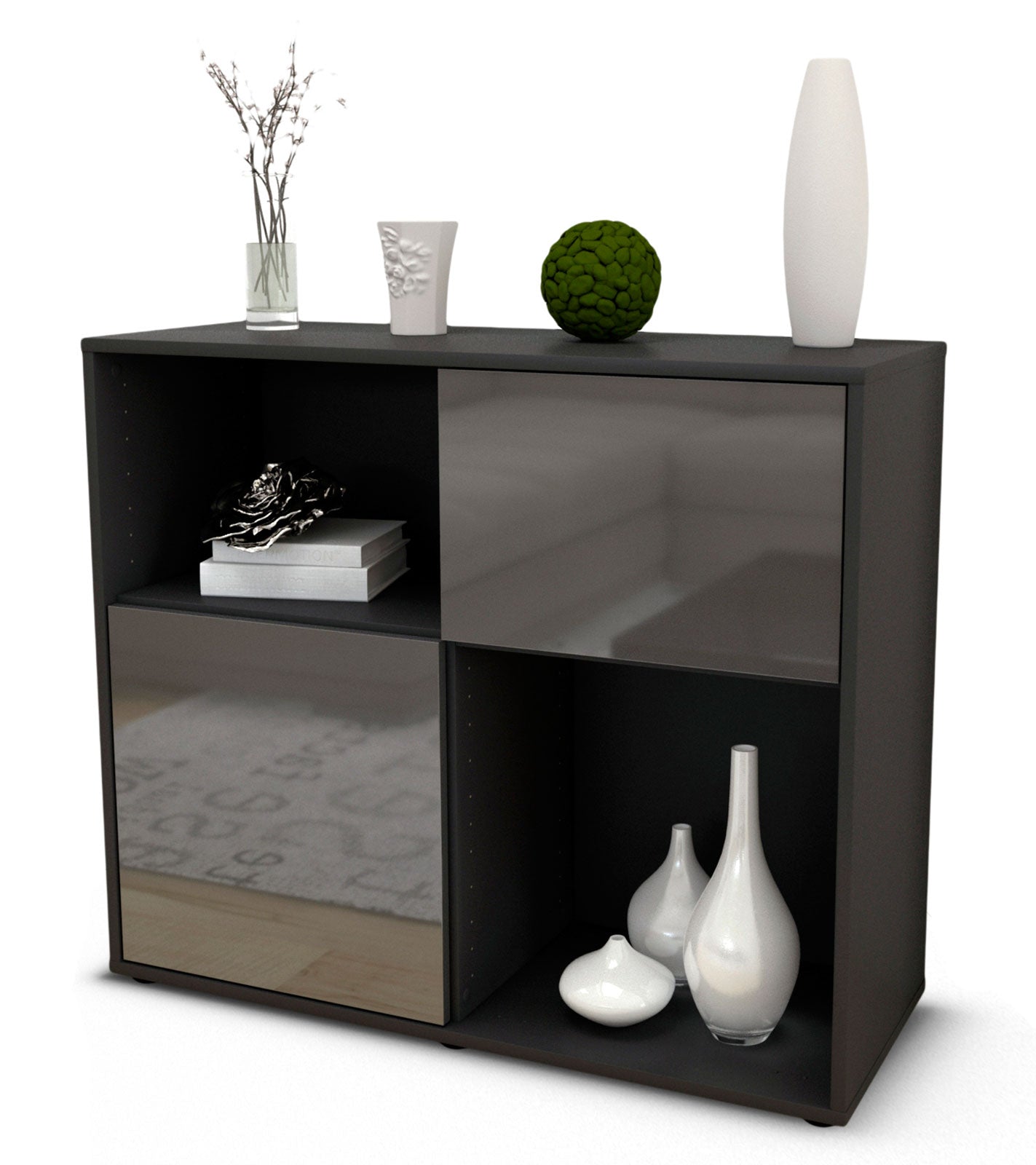 Sideboard Carola | | Front in Hochglanz Grau | 92x79x35cm (BxHxT) 1 Sideboard Carola | | Front in Hochglanz Grau | 92x79x35cm (BxHxT)