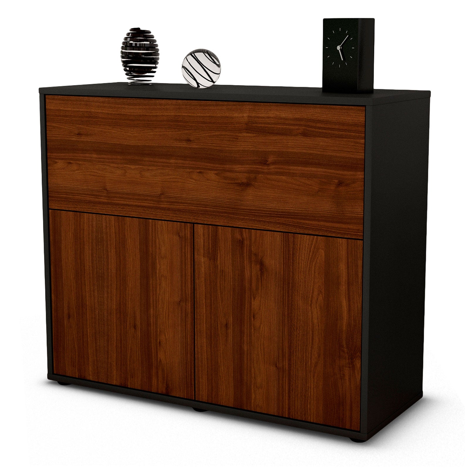 Sideboard Carolin | | Front in Walnuss Holz Optik | 92x79x35cm (BxHxT) 1 Sideboard Carolin | | Front in Walnuss Holz Optik | 92x79x35cm (BxHxT)