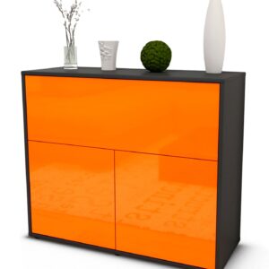 Sideboard Carolin | | Front in Hochglanz Orange | 92x79x35cm (BxHxT)