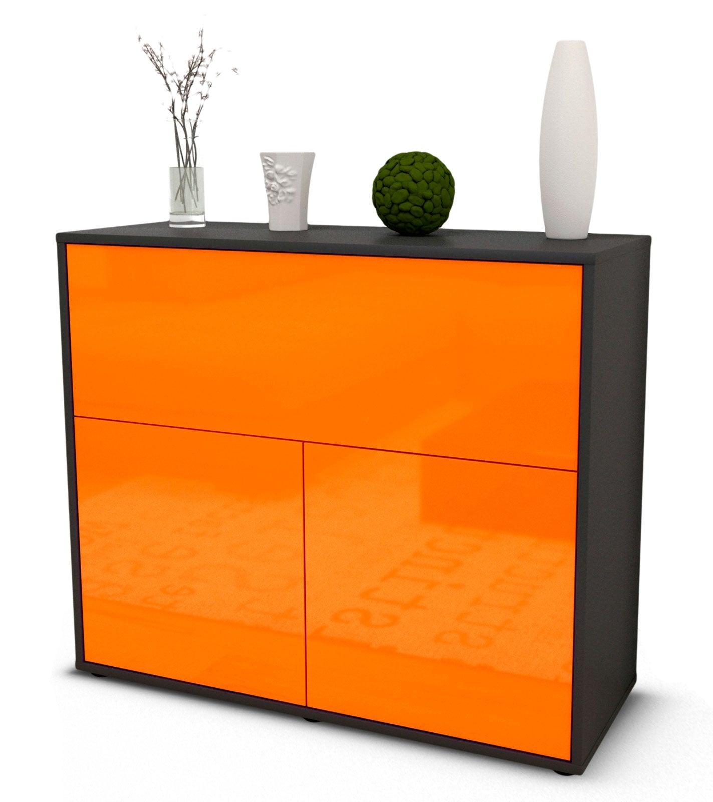 Sideboard Carolin | | Front in Hochglanz Orange | 92x79x35cm (BxHxT) 1 Sideboard Carolin | | Front in Hochglanz Orange | 92x79x35cm (BxHxT)