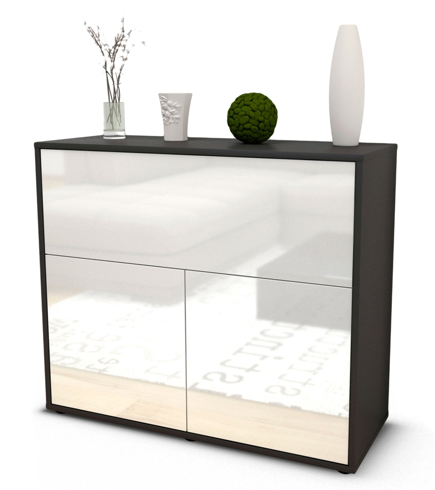 Sideboard Carolin | | Front in Hochglanz Weiß | 92x79x35cm (BxHxT) 1 Sideboard Carolin | | Front in Hochglanz Weiß | 92x79x35cm (BxHxT)