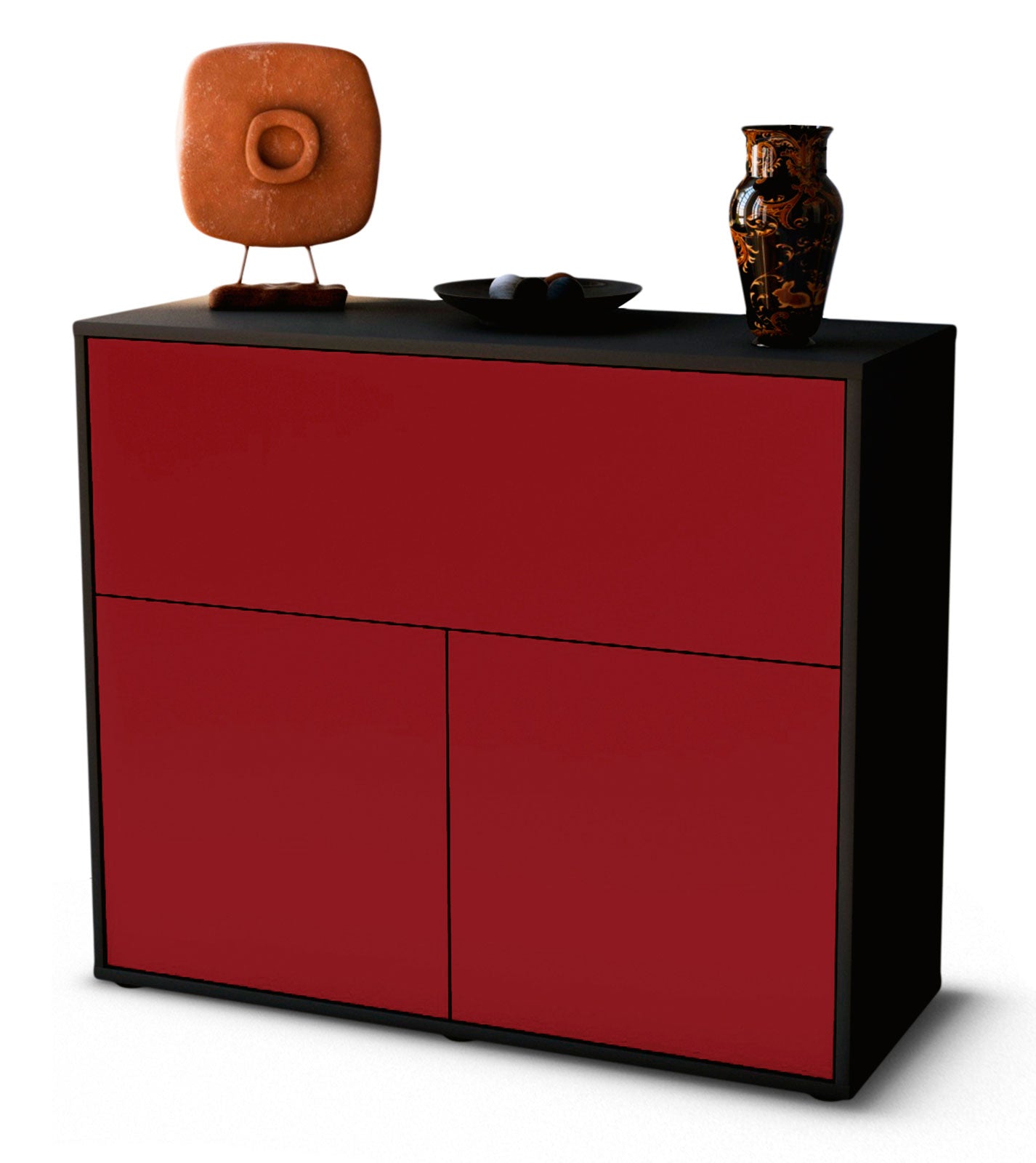 Sideboard Carolin | | Front in Bordeaux | 92x79x35cm (BxHxT) 1 Sideboard Carolin | | Front in Bordeaux | 92x79x35cm (BxHxT)