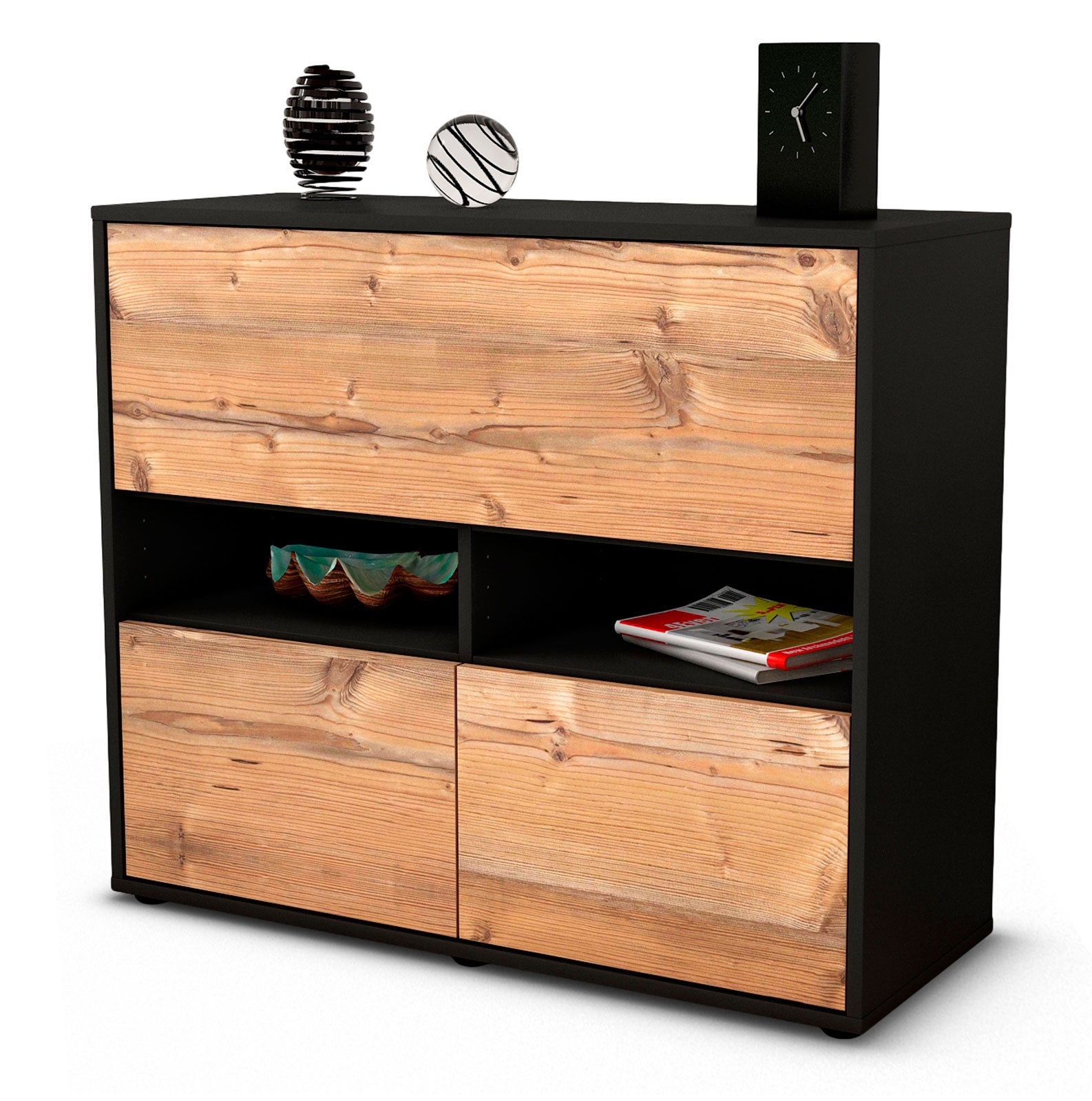 Sideboard Cassandra | | Front in Pinie Holz Optik | 92x79x35cm (BxHxT) 1 Sideboard Cassandra | | Front in Pinie Holz Optik | 92x79x35cm (BxHxT)