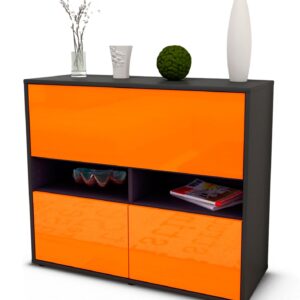 Sideboard Cassandra | | Front in Hochglanz Orange | 92x79x35cm (BxHxT)
