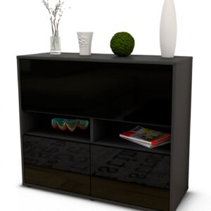 Sideboard Cassandra | | Front in Hochglanz Schwarz | 92x79x35cm (BxHxT)
