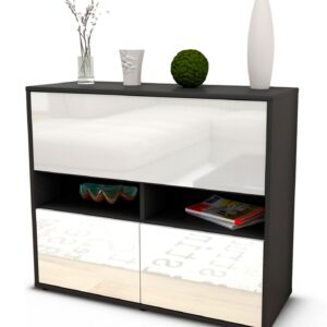 Sideboard Cassandra | | Front in Hochglanz Weiß | 92x79x35cm (BxHxT)