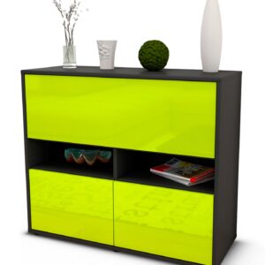 Sideboard Cassandra | | Front in Hochglanz Grün | 92x79x35cm (BxHxT)
