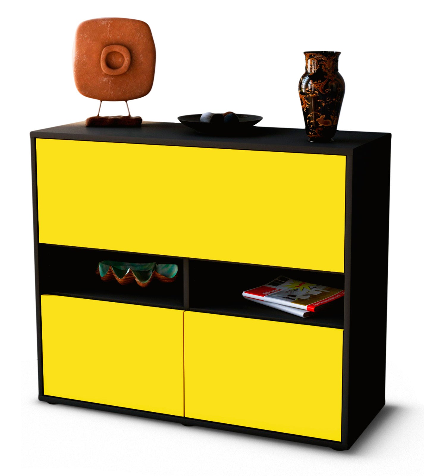 Sideboard Cassandra | | Front in Gelb | 92x79x35cm (BxHxT) 1 Sideboard Cassandra | | Front in Gelb | 92x79x35cm (BxHxT)