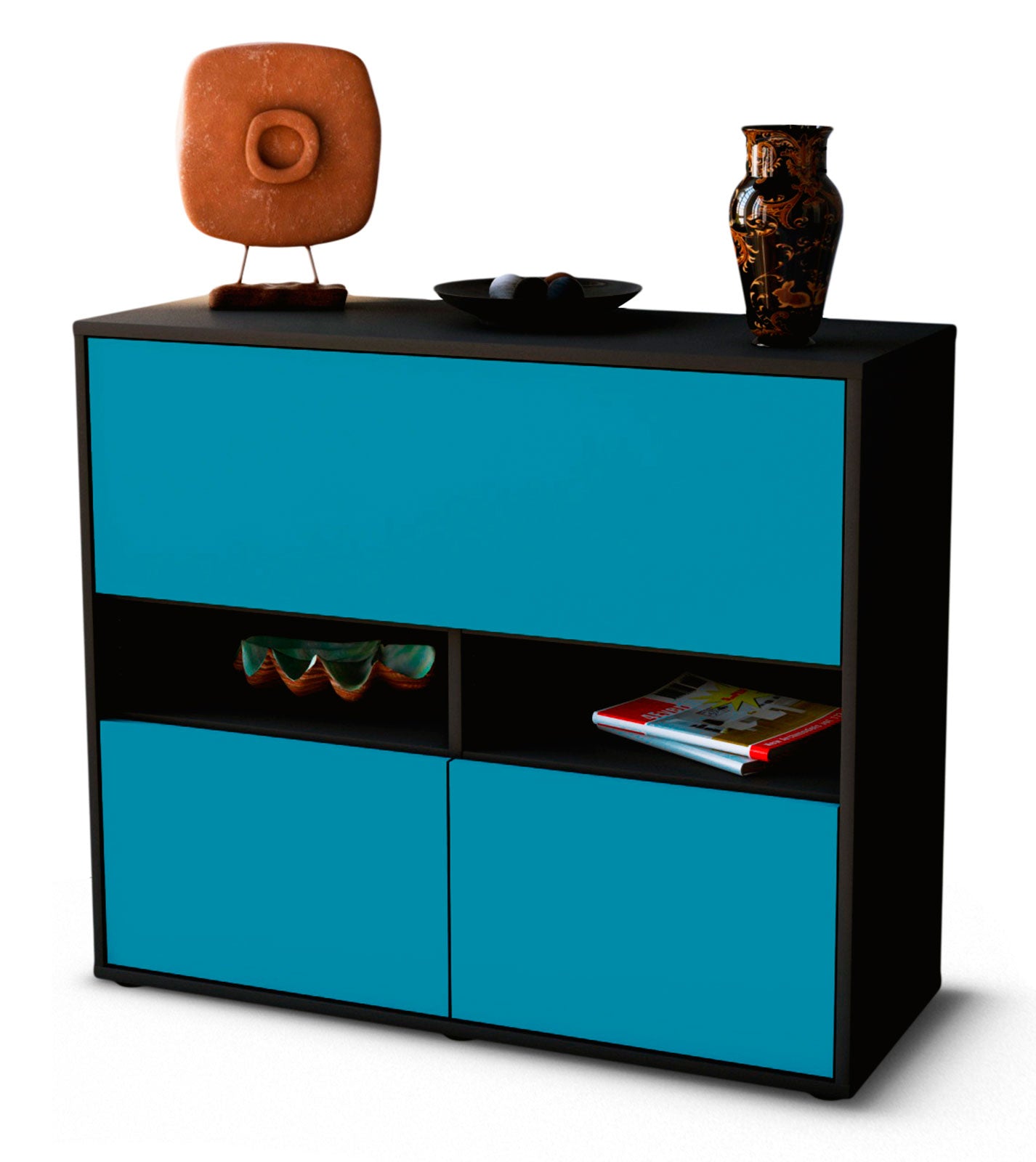 Sideboard Cassandra | | Front in Türkis | 92x79x35cm (BxHxT) 1 Sideboard Cassandra | | Front in Türkis | 92x79x35cm (BxHxT)