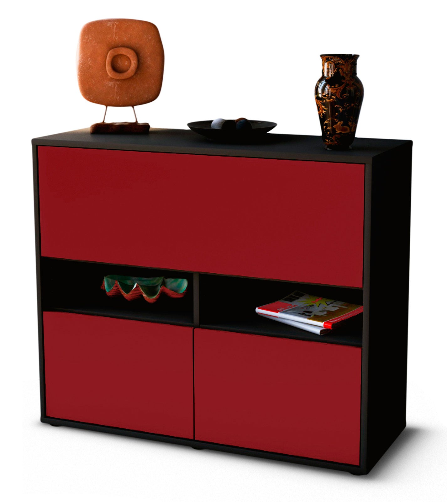 Sideboard Cassandra | | Front in Bordeaux | 92x79x35cm (BxHxT) 1 Sideboard Cassandra | | Front in Bordeaux | 92x79x35cm (BxHxT)