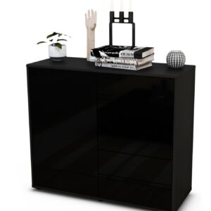 Sideboard Cecilia | | Front in Hochglanz Schwarz | 92x79x35cm (BxHxT)