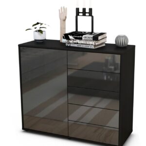 Sideboard Cecilia | | Front in Hochglanz Grau | 92x79x35cm (BxHxT)