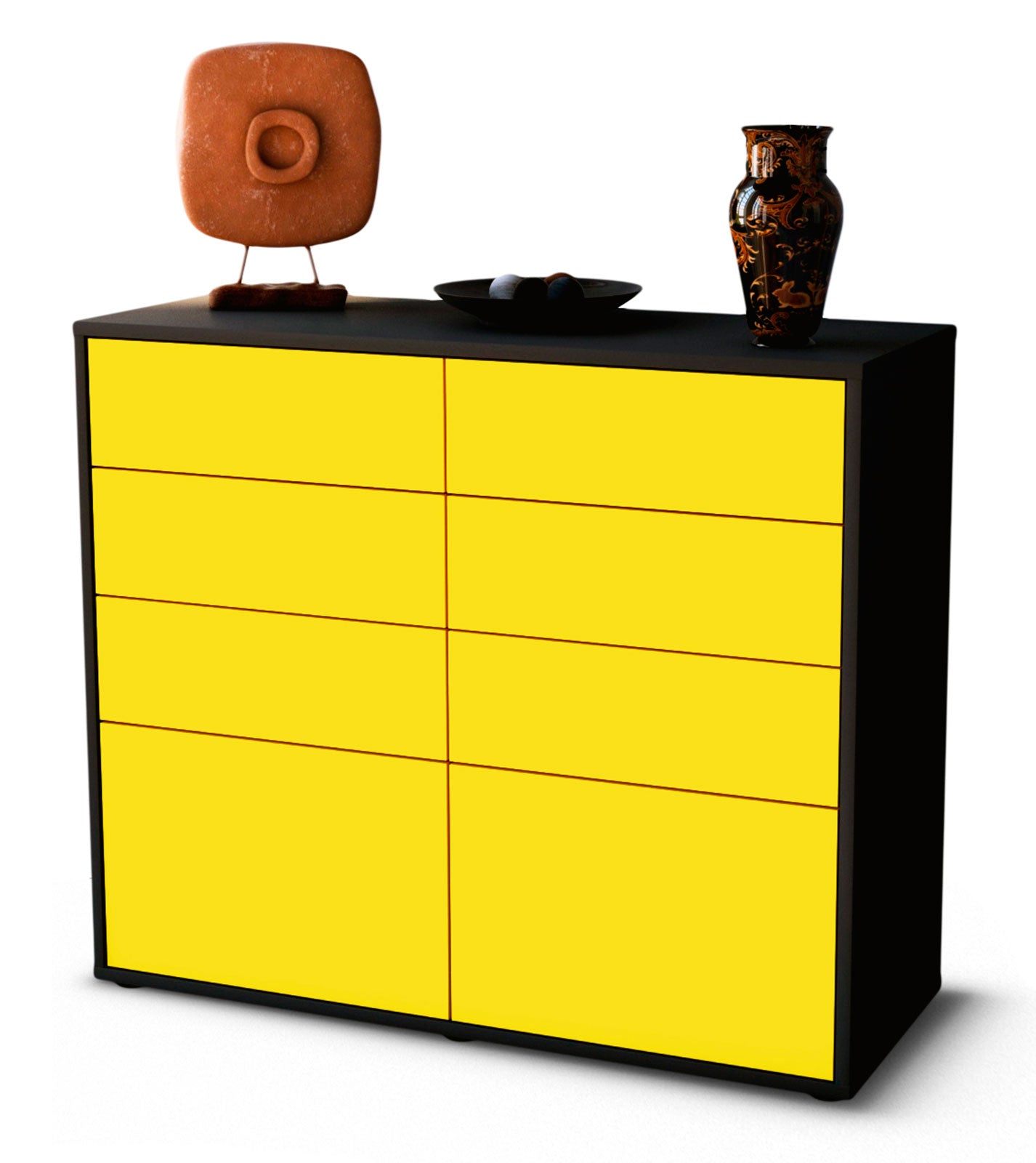 Sideboard Celeste | | Front in Gelb | 92x79x35cm (BxHxT) 1 Sideboard Celeste | | Front in Gelb | 92x79x35cm (BxHxT)