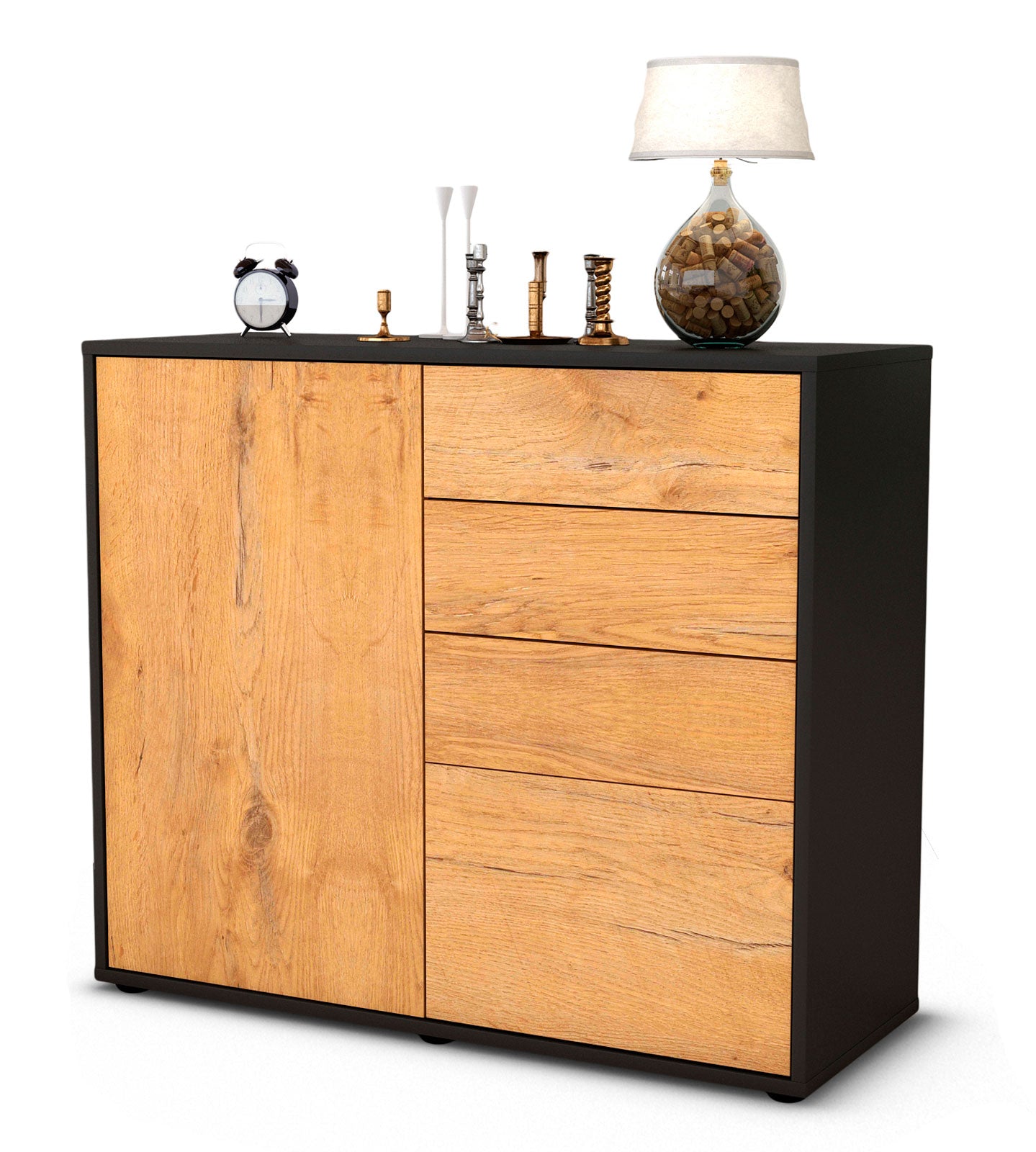 Sideboard Celestina | | Front in Eiche Holz Optik | 92x79x35cm (BxHxT) 1 Sideboard Celestina | | Front in Eiche Holz Optik | 92x79x35cm (BxHxT)