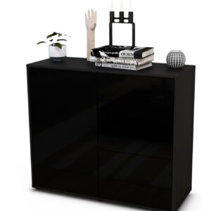 Sideboard Celestina | | Front in Hochglanz Schwarz | 92x79x35cm (BxHxT)