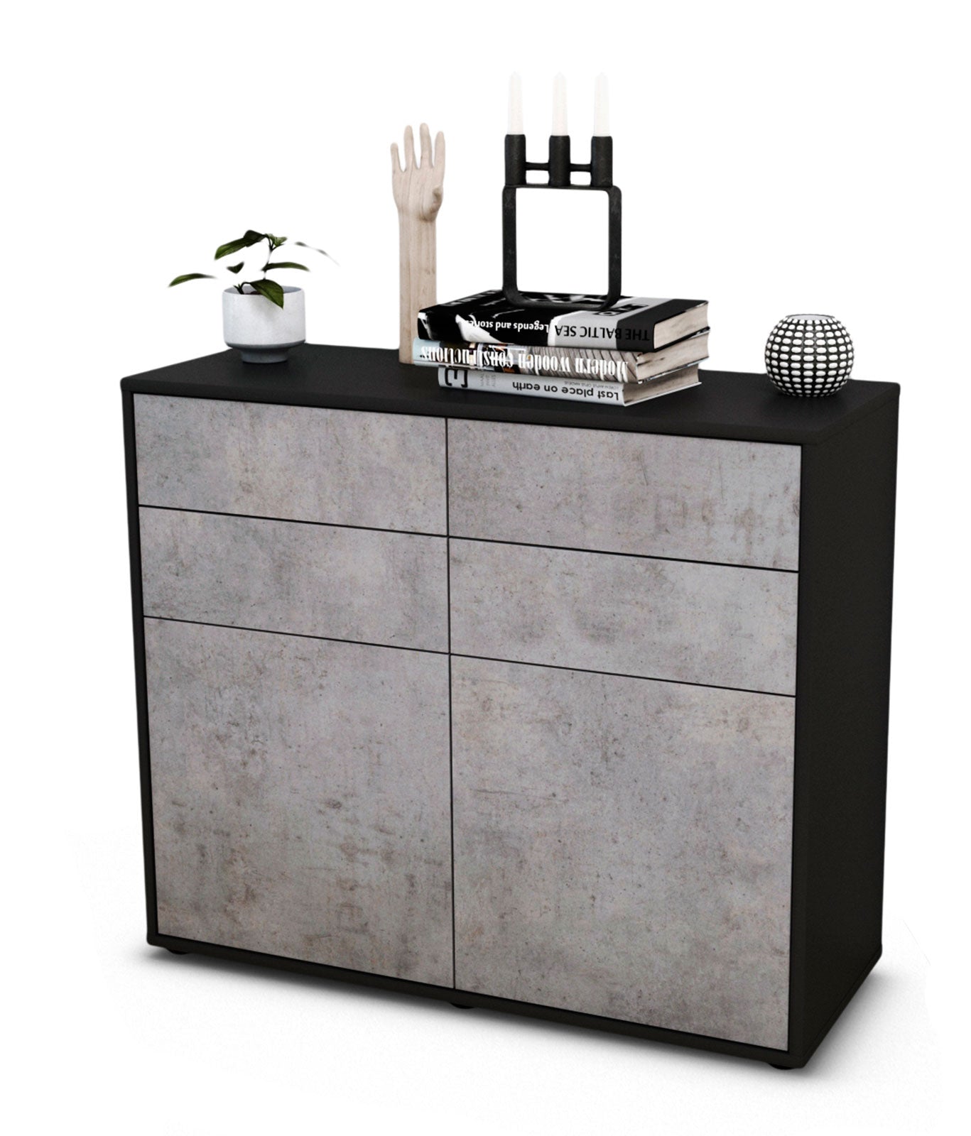 Sideboard Celia | | Front in Beton Optik | 92x79x35cm (BxHxT) 1 Sideboard Celia | | Front in Beton Optik | 92x79x35cm (BxHxT)