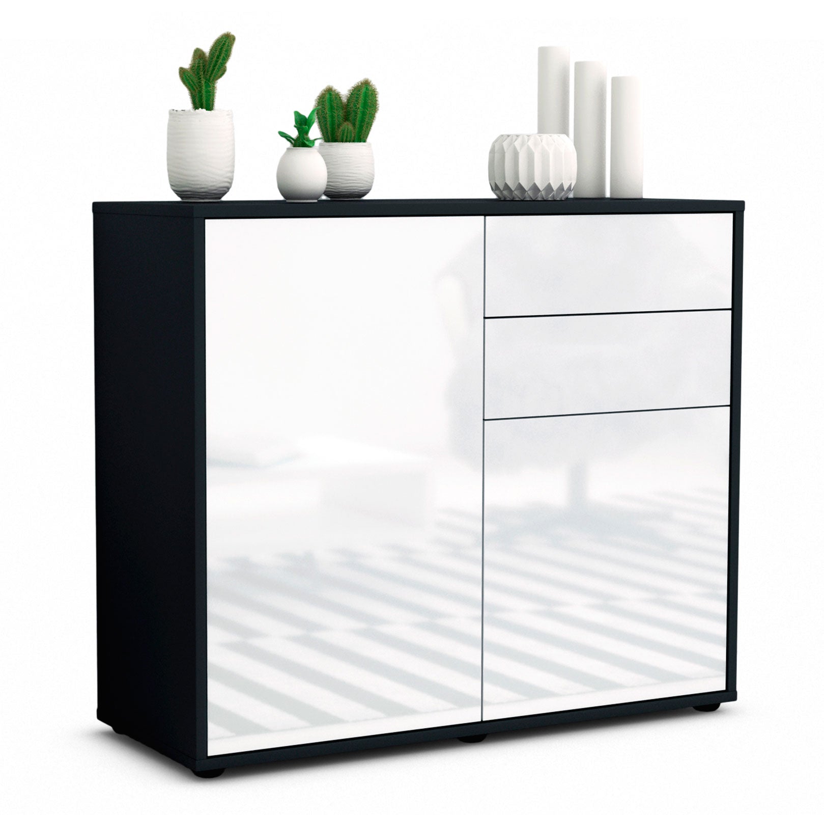 Sideboard Chantal | | Front in Hochglanz Weiß | 92x79x35cm (BxHxT) 1 Sideboard Chantal | | Front in Hochglanz Weiß | 92x79x35cm (BxHxT)