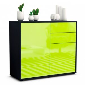 Sideboard Chantal | | Front in Hochglanz Grün | 92x79x35cm (BxHxT)