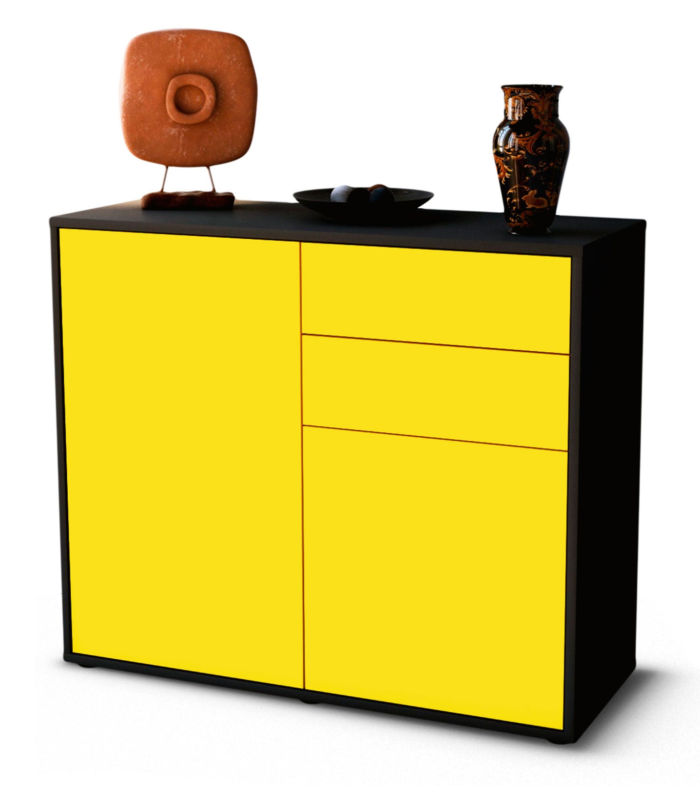 Sideboard Chantal | | Front in Gelb | 92x79x35cm (BxHxT) 1 Sideboard Chantal | | Front in Gelb | 92x79x35cm (BxHxT)