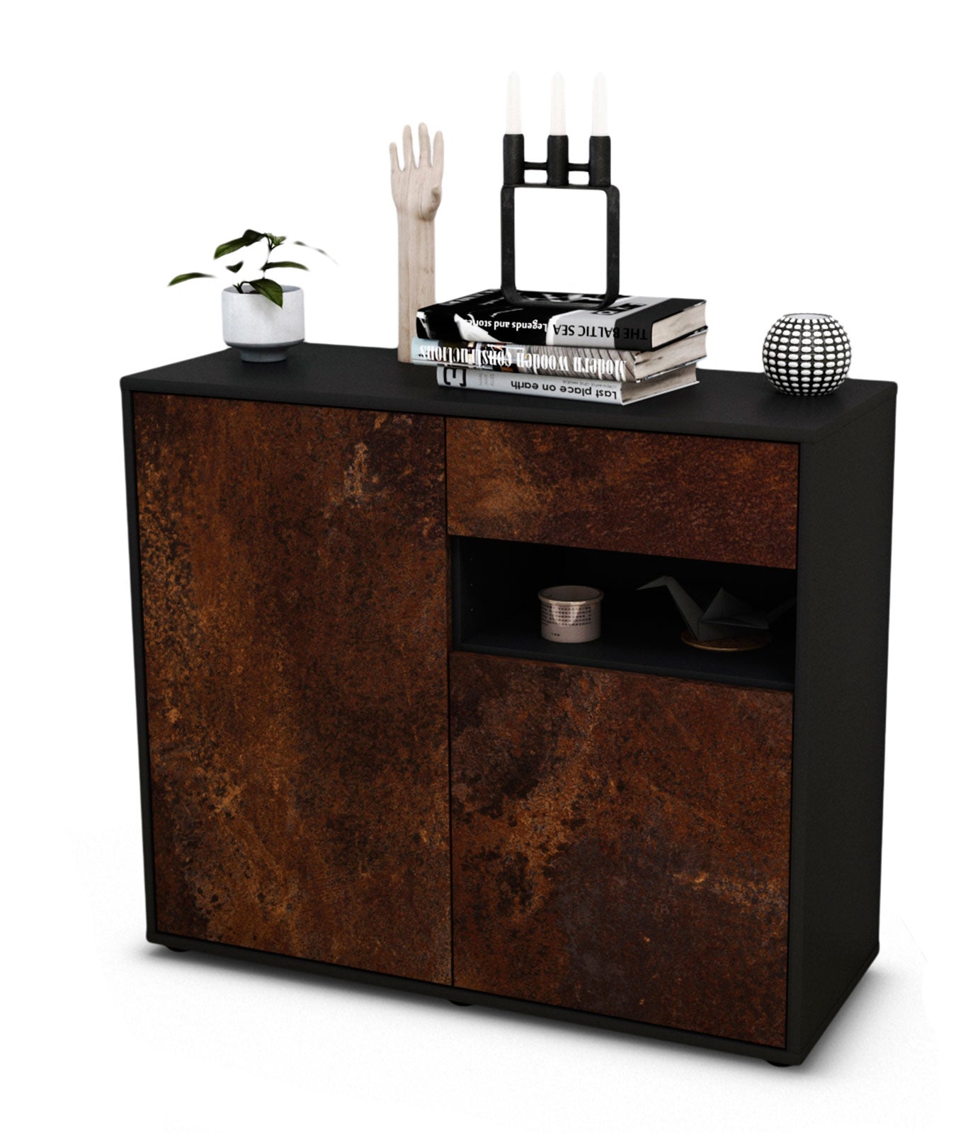 Sideboard Charlotta | | Front in Rost Optik | 92x79x35cm (BxHxT) 1 Sideboard Charlotta | | Front in Rost Optik | 92x79x35cm (BxHxT)