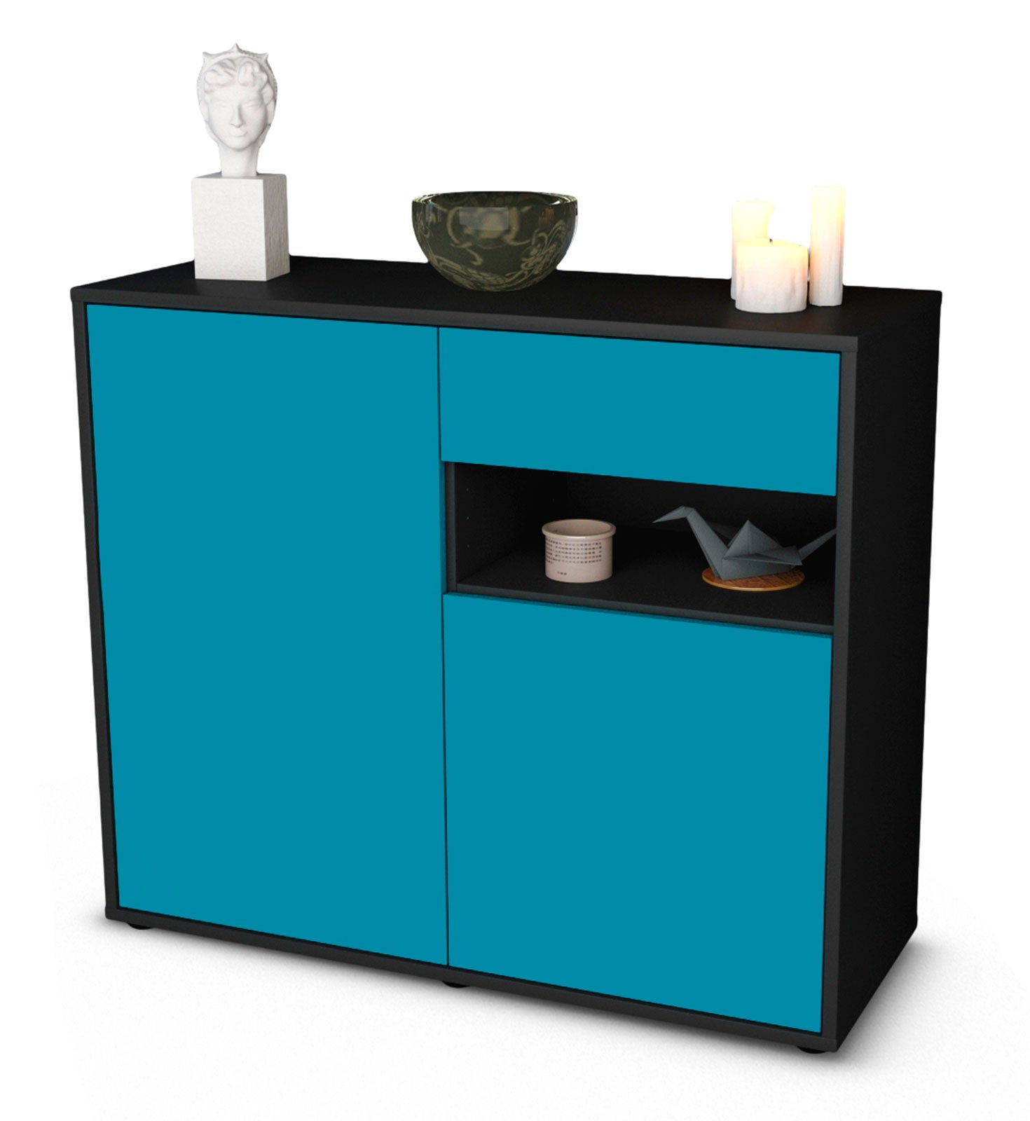 Sideboard Charlotta | | Front in Türkis | 92x79x35cm (BxHxT) 1 Sideboard Charlotta | | Front in Türkis | 92x79x35cm (BxHxT)