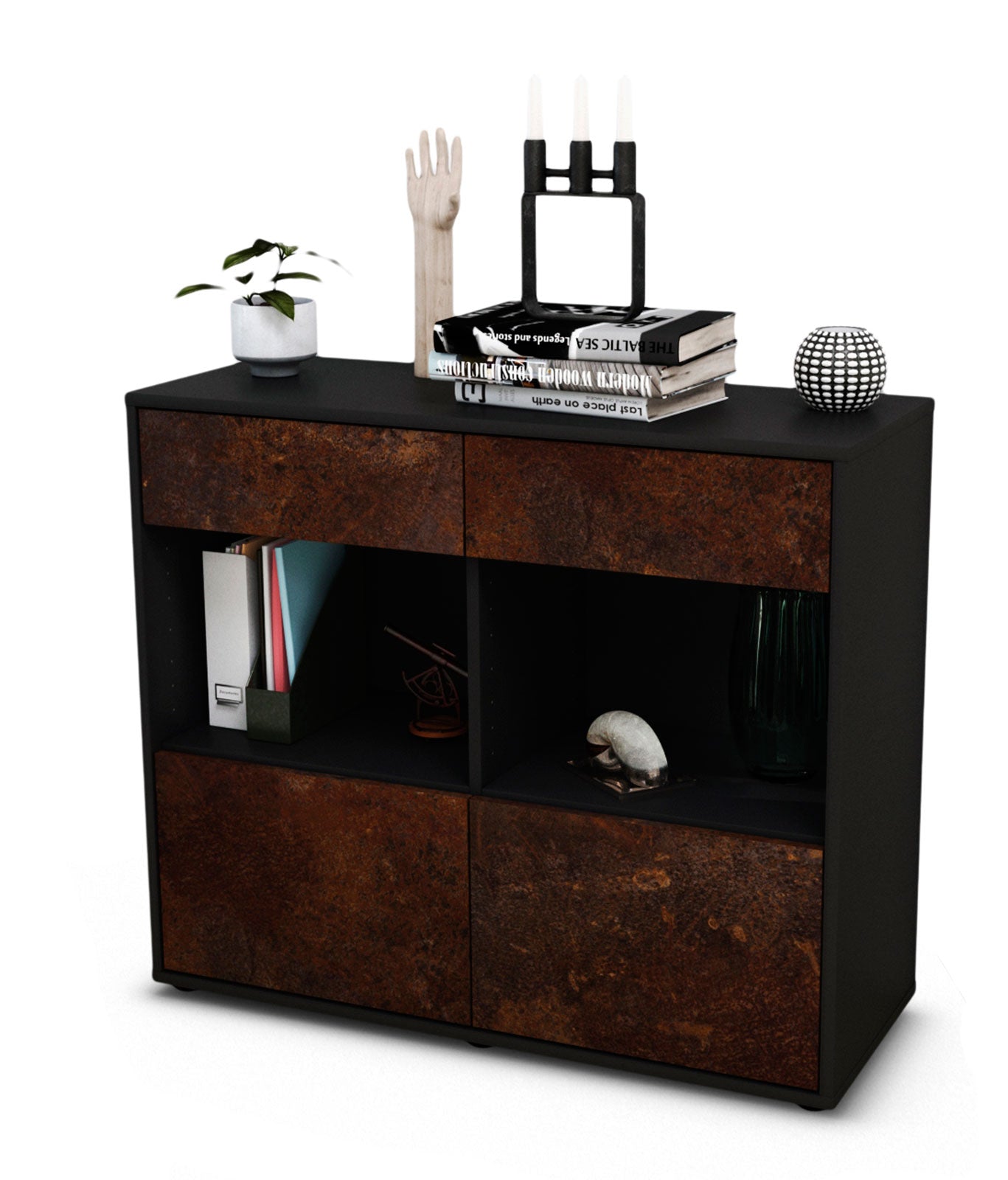 Sideboard Christina | | Front in Rost Optik | 92x79x35cm (BxHxT) 1 Sideboard Christina | | Front in Rost Optik | 92x79x35cm (BxHxT)