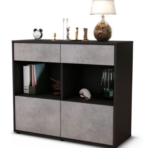 Sideboard Christina | | Front in Beton Optik | 92x79x35cm (BxHxT)