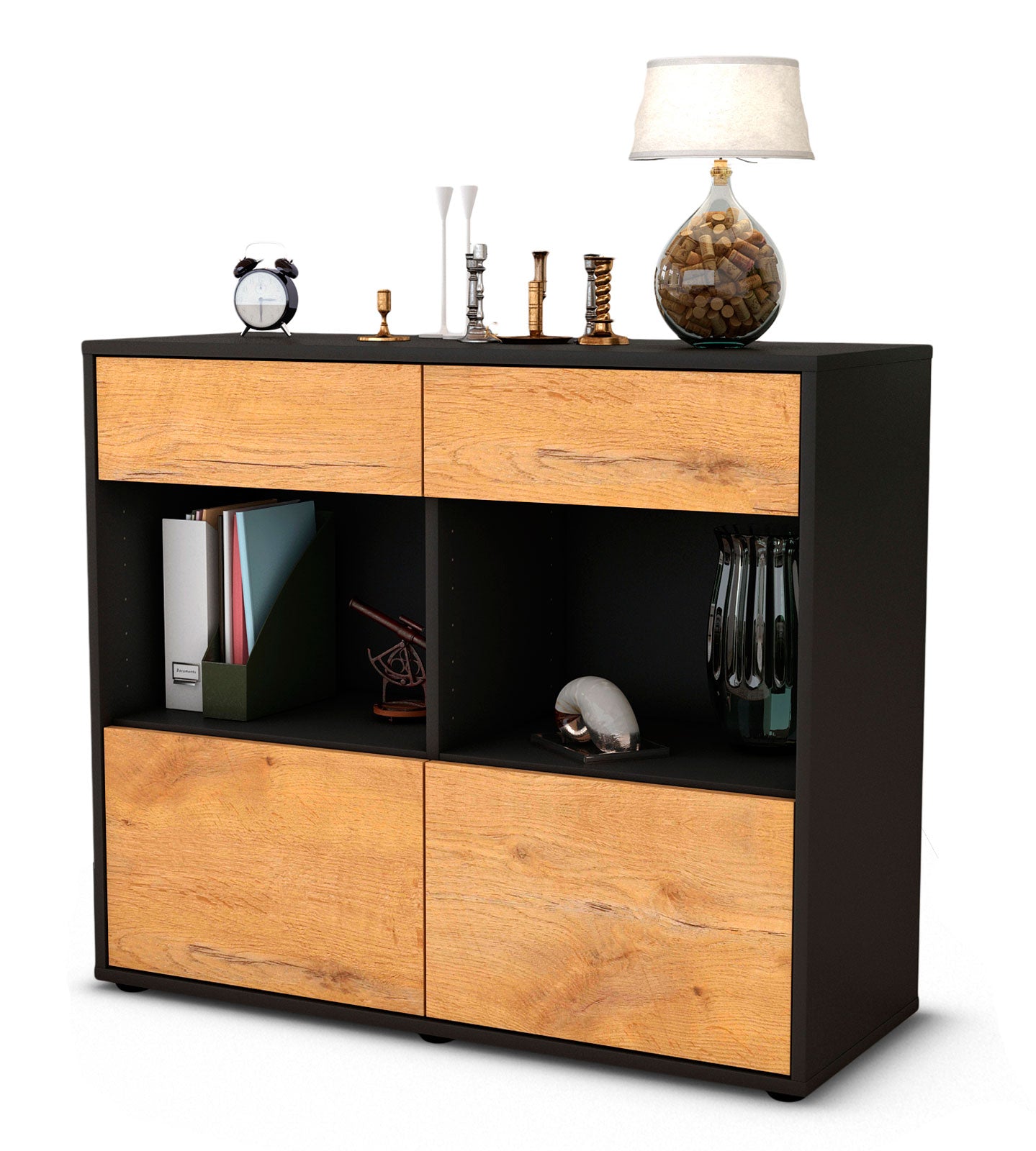 Sideboard Christina | | Front in Eiche Holz Optik | 92x79x35cm (BxHxT) 1 Sideboard Christina | | Front in Eiche Holz Optik | 92x79x35cm (BxHxT)