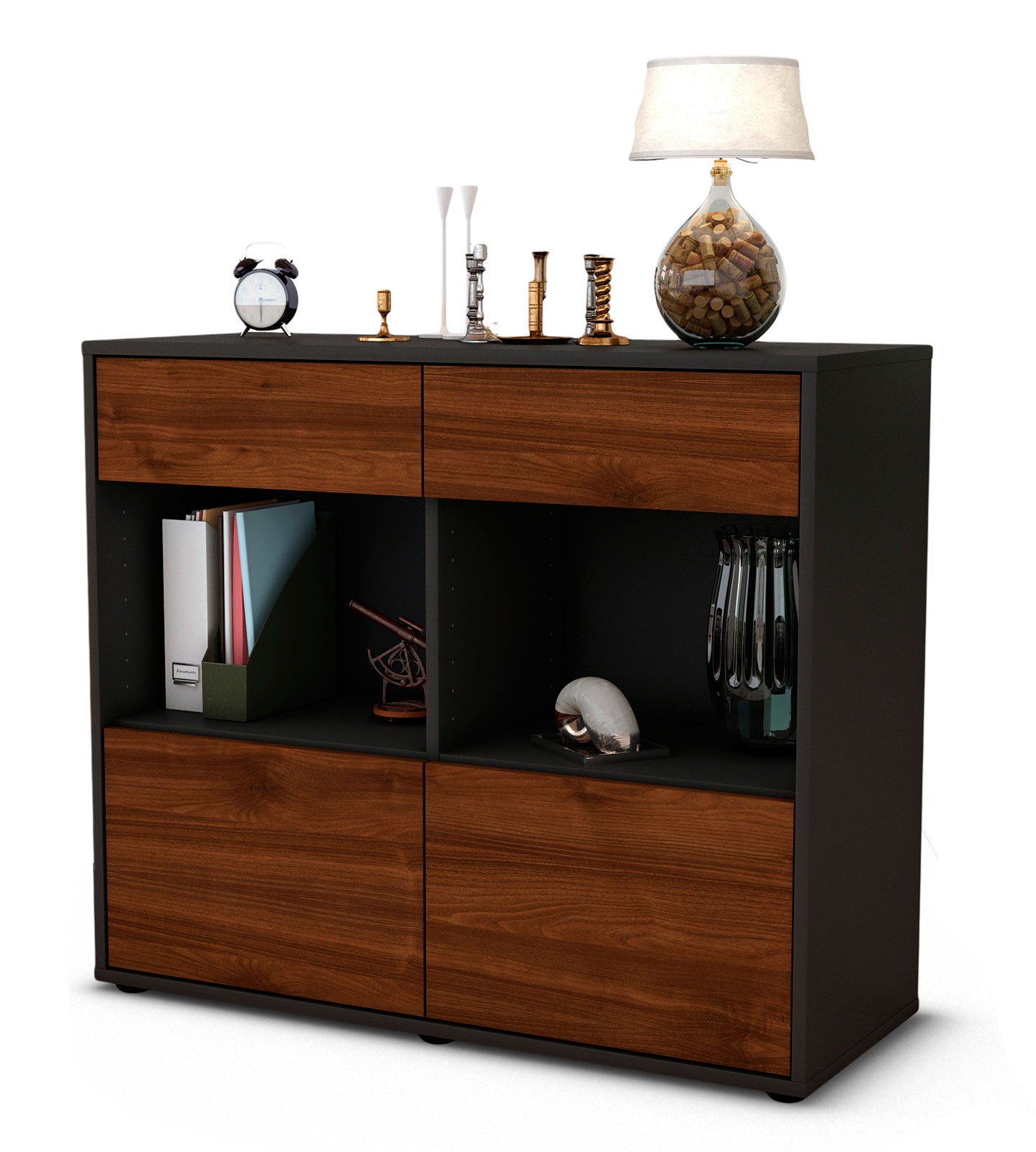 Sideboard Christina | | Front in Walnuss Holz Optik | 92x79x35cm (BxHxT) 1 Sideboard Christina | | Front in Walnuss Holz Optik | 92x79x35cm (BxHxT)