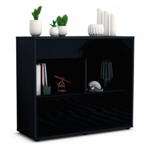 Sideboard Christina | | Front in Hochglanz Schwarz | 92x79x35cm (BxHxT)