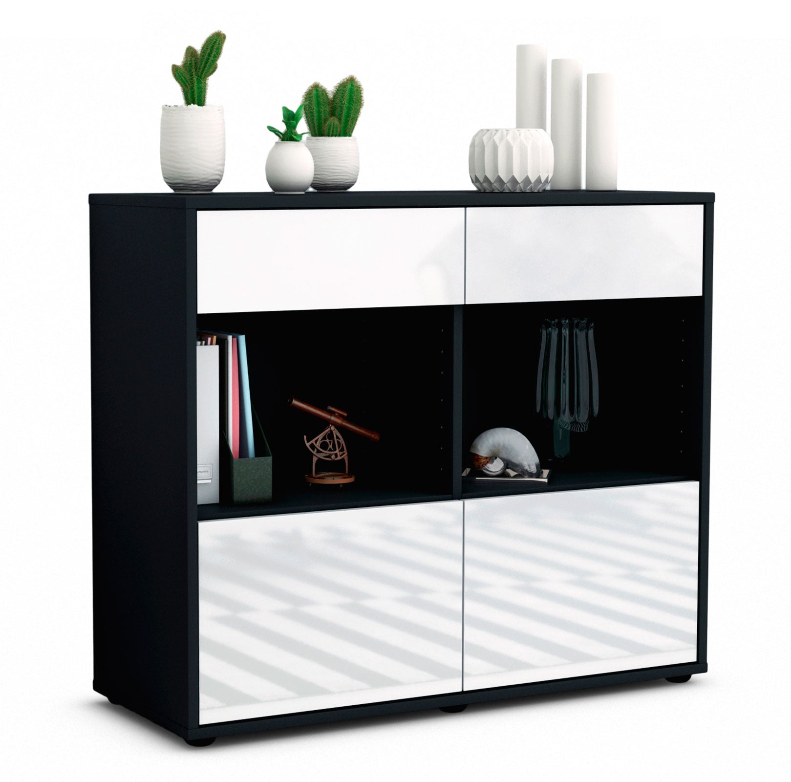 Sideboard Christina | | Front in Hochglanz Weiß | 92x79x35cm (BxHxT) 1 Sideboard Christina | | Front in Hochglanz Weiß | 92x79x35cm (BxHxT)