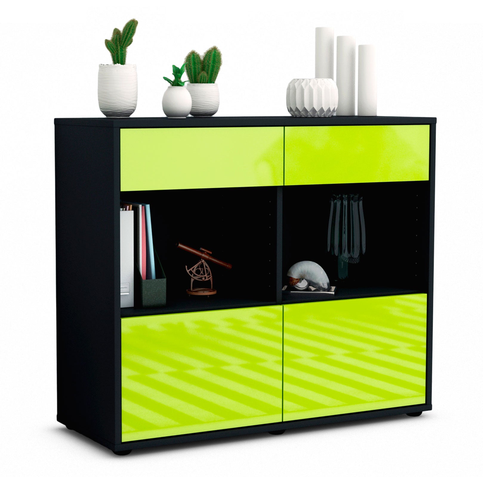 Sideboard Christina | | Front in Hochglanz Grün | 92x79x35cm (BxHxT) 1 Sideboard Christina | | Front in Hochglanz Grün | 92x79x35cm (BxHxT)