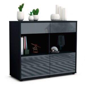 Sideboard Christina | | Front in Hochglanz Grau | 92x79x35cm (BxHxT)
