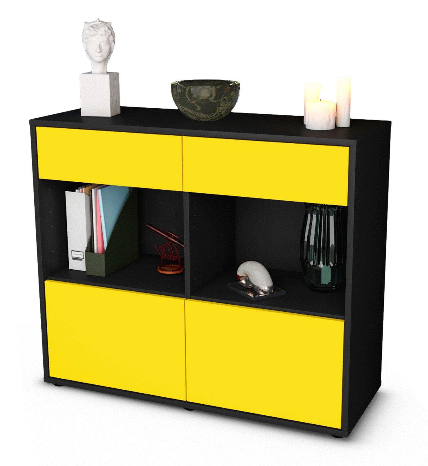 Sideboard Christina | | Front in Gelb | 92x79x35cm (BxHxT) 1 Sideboard Christina | | Front in Gelb | 92x79x35cm (BxHxT)