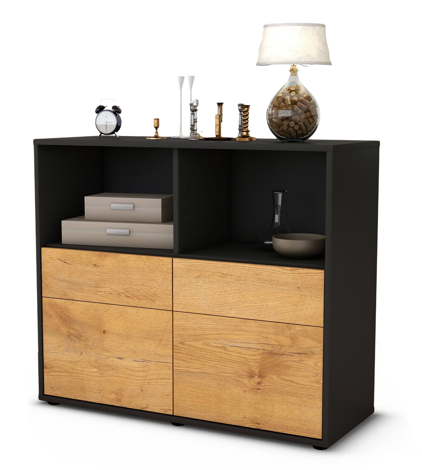 Sideboard Christine | | Front in Eiche Holz Optik | 92x79x35cm (BxHxT) 1 Sideboard Christine | | Front in Eiche Holz Optik | 92x79x35cm (BxHxT)