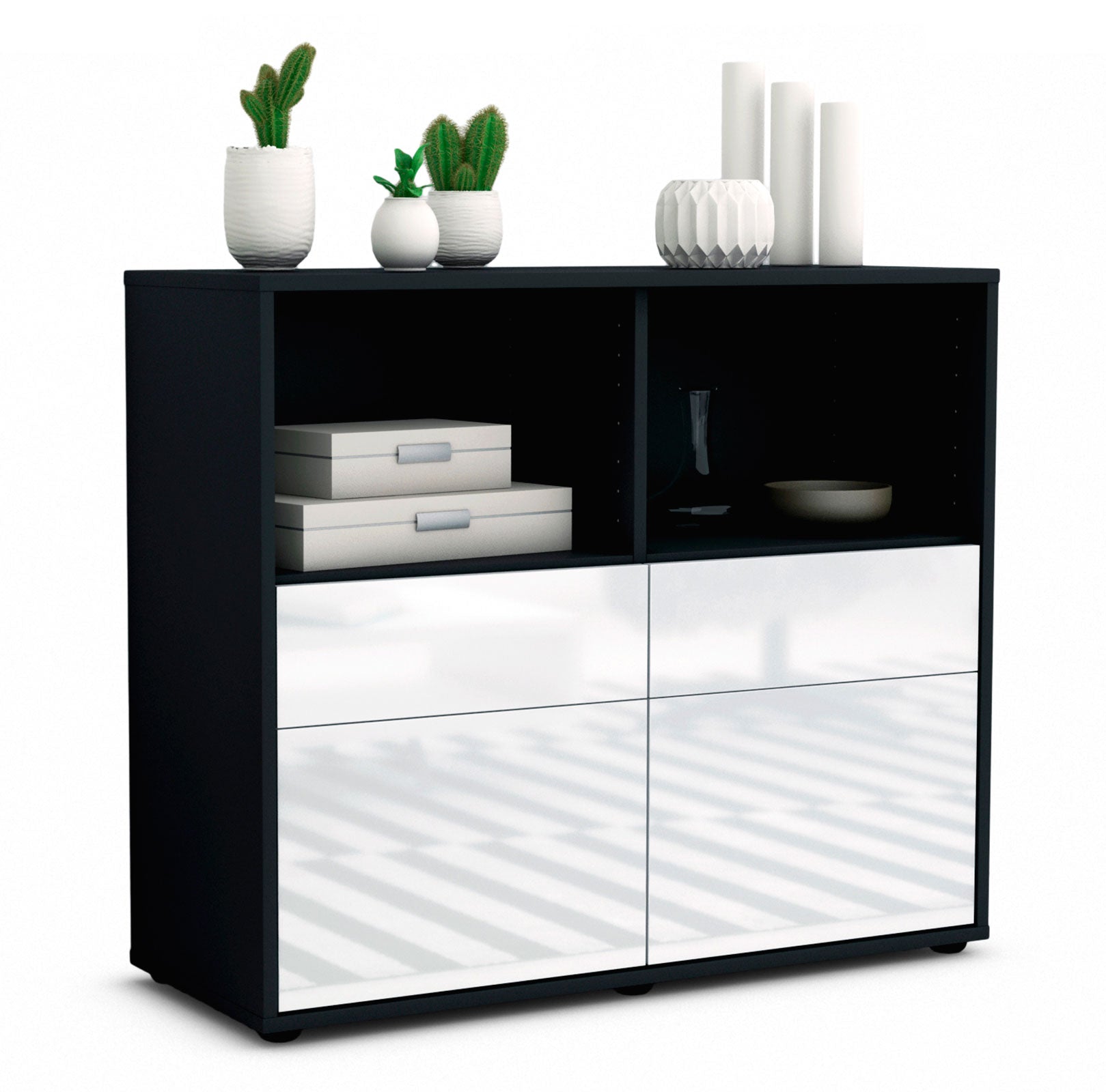 Sideboard Christine | | Front in Hochglanz Weiß | 92x79x35cm (BxHxT) 1 Sideboard Christine | | Front in Hochglanz Weiß | 92x79x35cm (BxHxT)