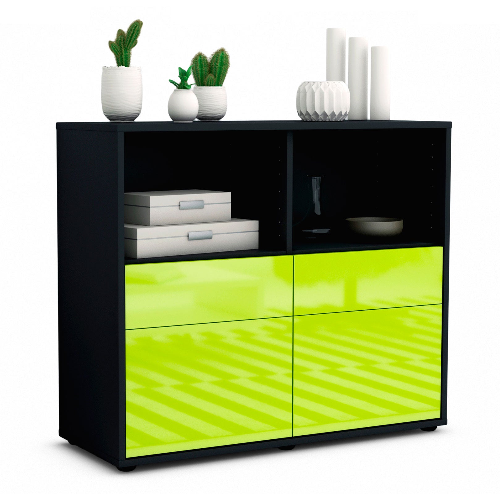 Sideboard Christine | | Front in Hochglanz Grün | 92x79x35cm (BxHxT) 1 Sideboard Christine | | Front in Hochglanz Grün | 92x79x35cm (BxHxT)